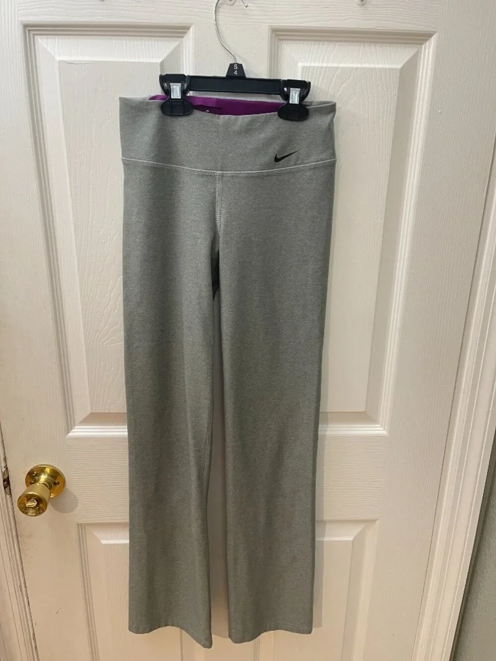 Nike Dri-FIT Women's Gray Wide Leg Yoga Pants | High Rise Workout Athletic | XS
